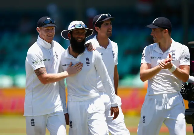 England players at the end of the match