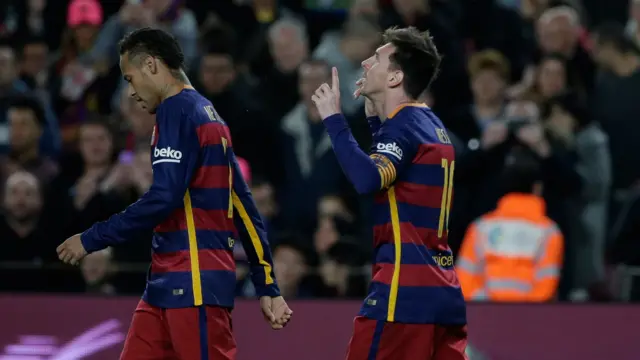 Lionel Messi celebrates