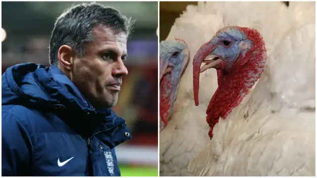 Jamie Carragher and a turkey