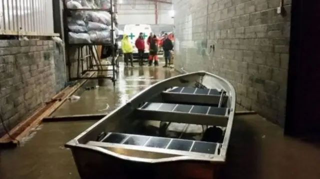 Flooding at Carrick-on-Suir's boat club in County Tipperary