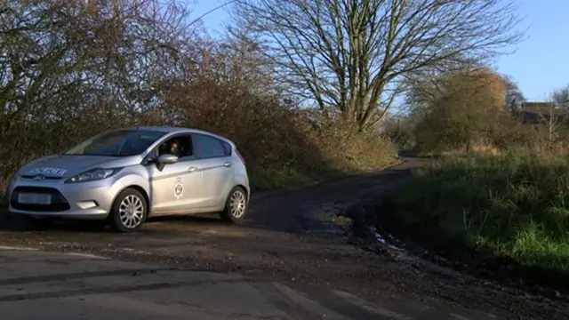 Police car at Emneth Hungate