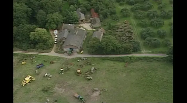 An aerial shot showing Mr Martin's isolated farmhouse