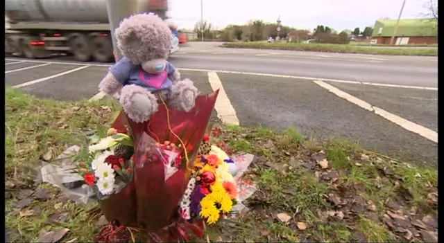 Tributes at scene of A17 fatal accident