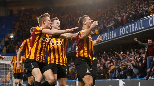 Bradford players celebrate