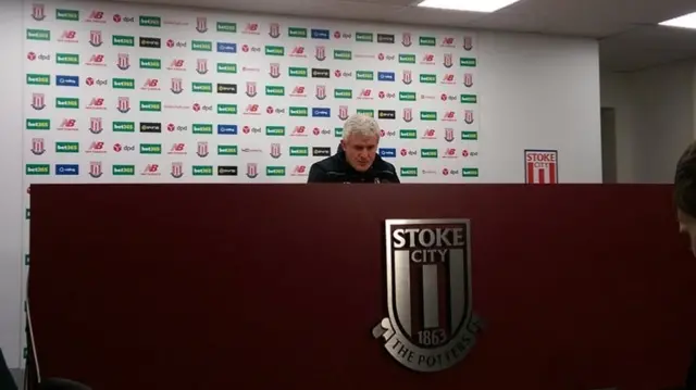 Mark Hughes speaking at press conference