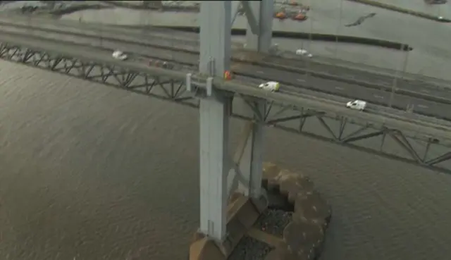 Workers on Forth Road Bridge