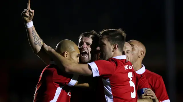 Stephen O'Halloran celebrates