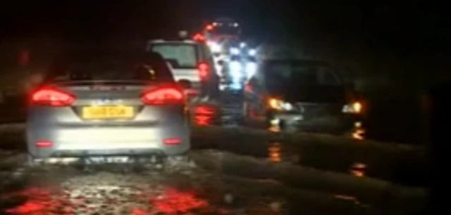 Cars in floodwater