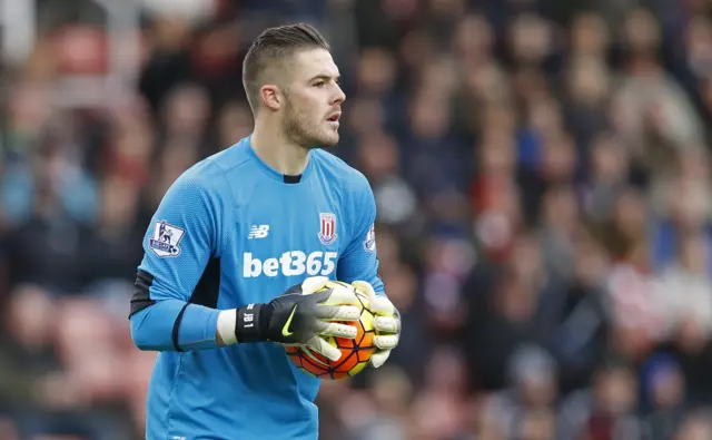 Stoke goalkeepr Jack Butland