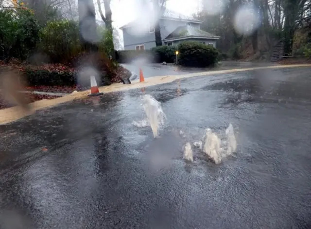 Water coming up through drains