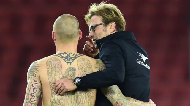 Jurgen Klopp and Martin Skrtel