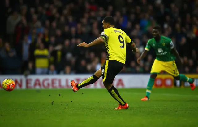 Troy Deeney scores for Watford