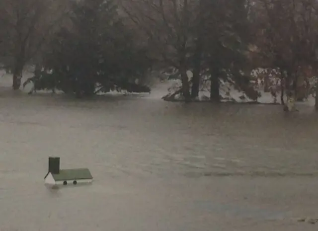 A mini golf course submerged