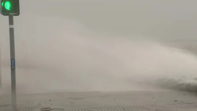 A storm hits the coast in County Galway, Ireland