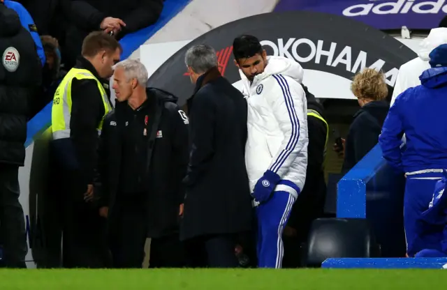 Diego Costa and Jose Mourinho