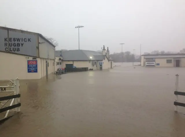 Keswick Rugby Club flooded