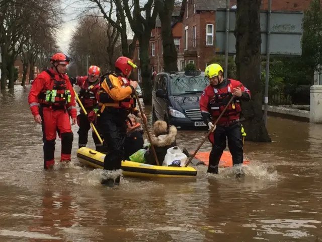 Mountain rescue teams help people in Carlisle