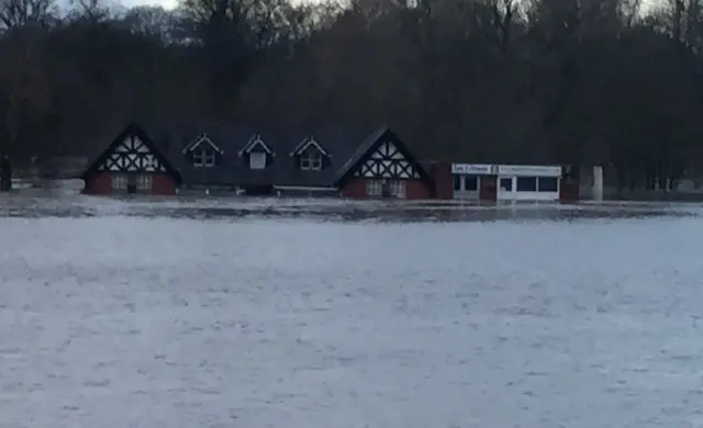 Flooded pitch at Carlisle Cricket Club