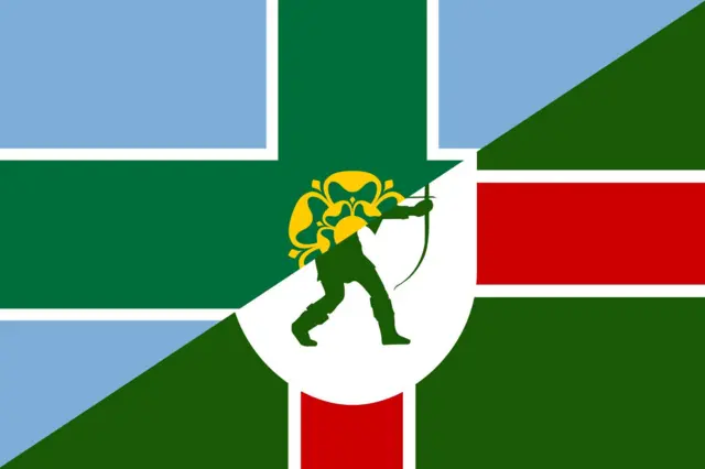 Nottinghamshire and Derbyshire flag mix