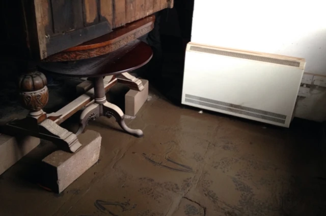 Muddy floor and furniture