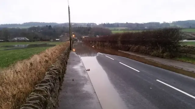 Flood water receding