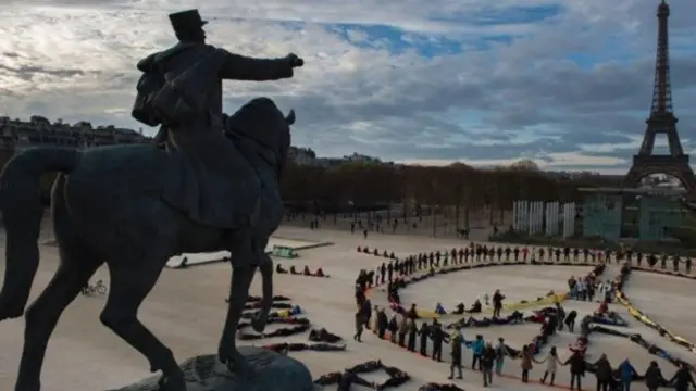 Campaigners for climate change COP21