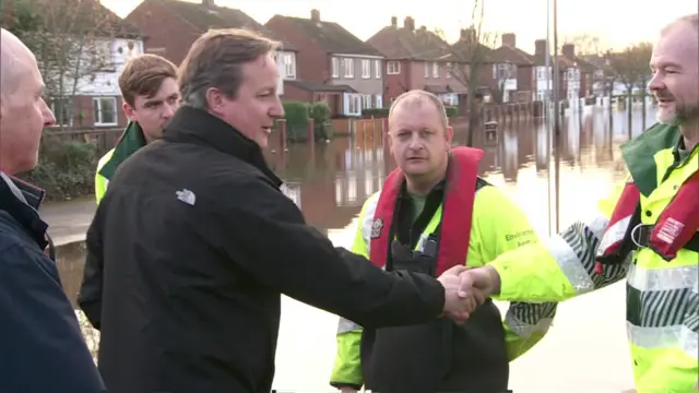 David Cameron visiting flood affected areas