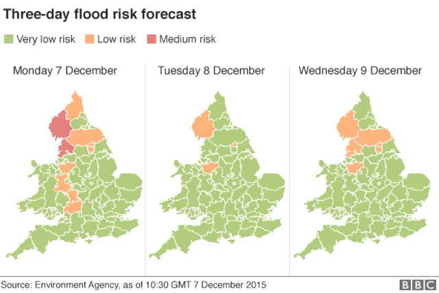 Maps showing areas at risk of flooding