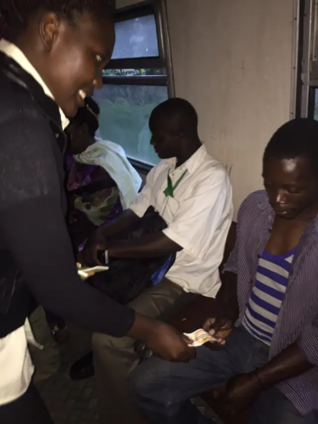 Uganda train passengers