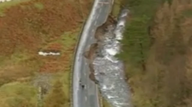 A591 aerial shot of damage