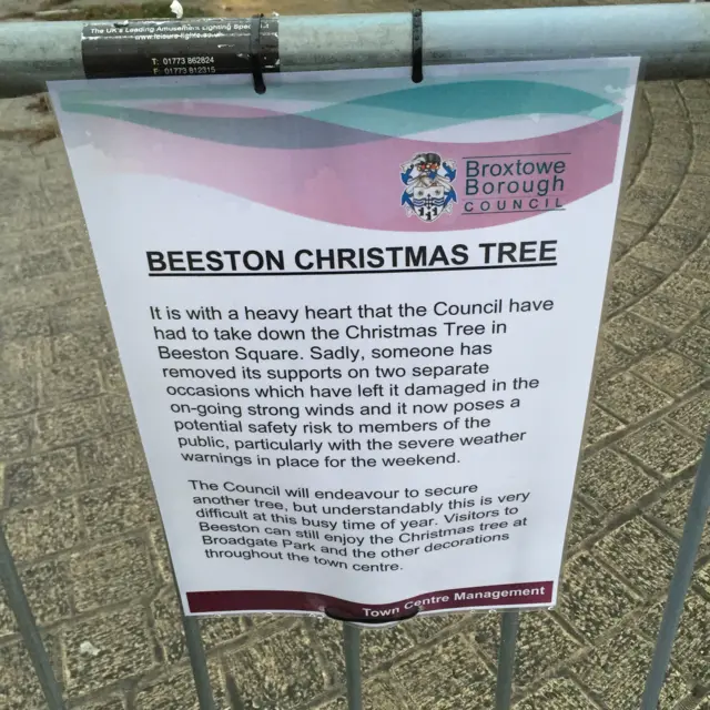 Council sign on tree removal