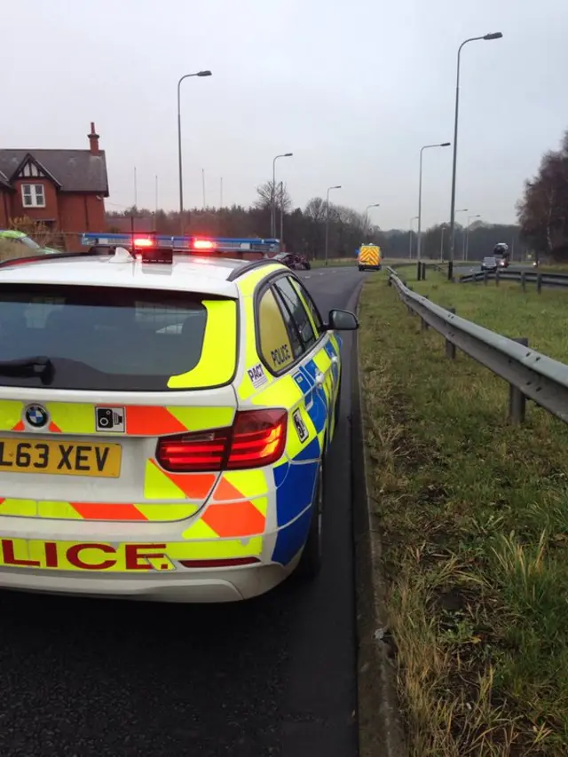 Police at crash on A167