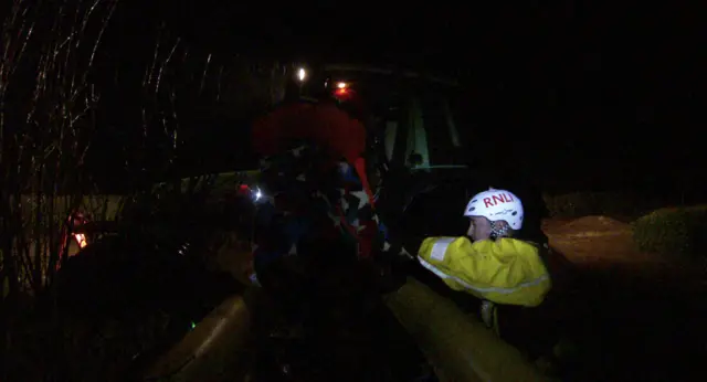 RNLI flood rescue volunteers