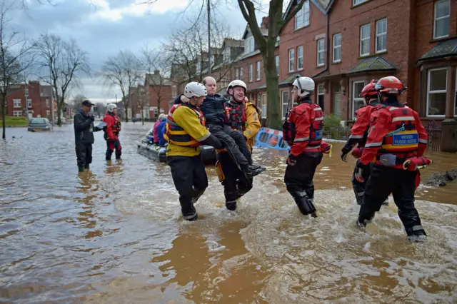 Rescue workers in Carlisle