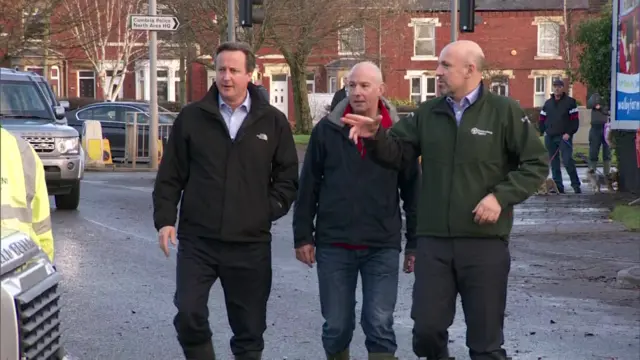 David Cameron visiting flood affected areas