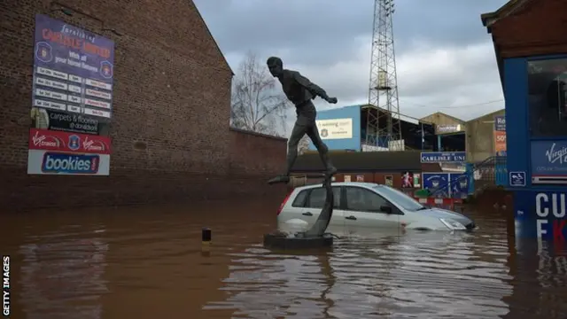 Carlisle United under water