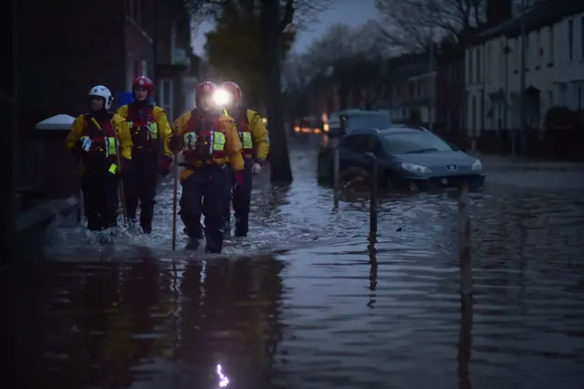 Rescue teams are continuing to search for people