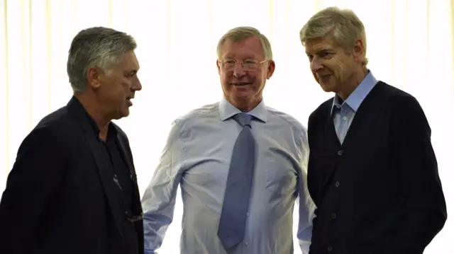 Carlo Ancelotti, Sir Alex Ferguson and Arsene Wenger