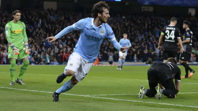 David Silva celebrates