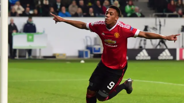 Anthony Martial celebrates