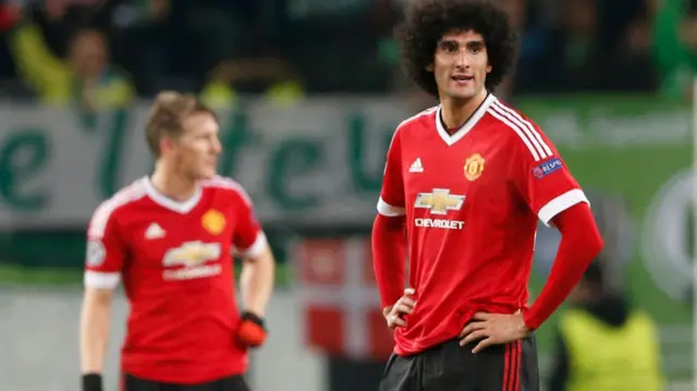 Marouane Fellaini looks dejected