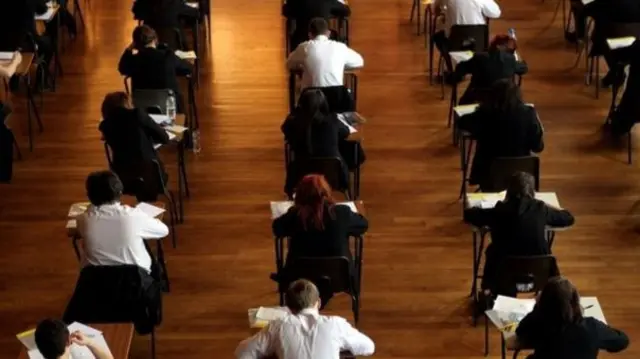 Pupils sitting an exam