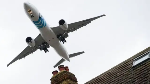 A plane over Heathrow