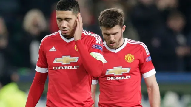 Chris Smalling looks dejected