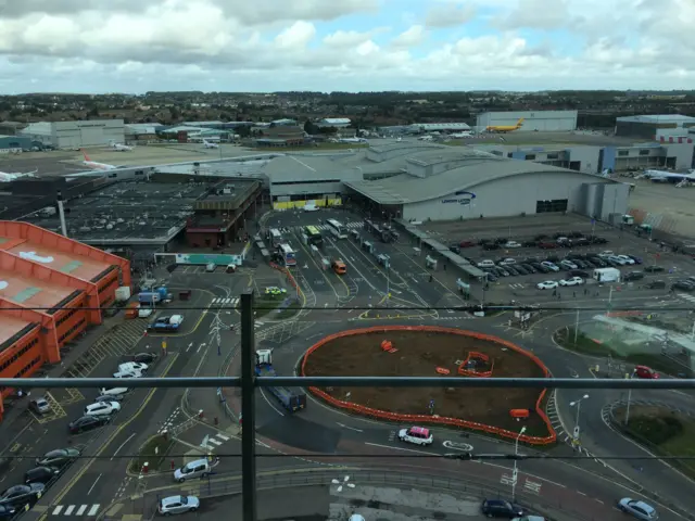 Photo of Luton Airport from the control tower