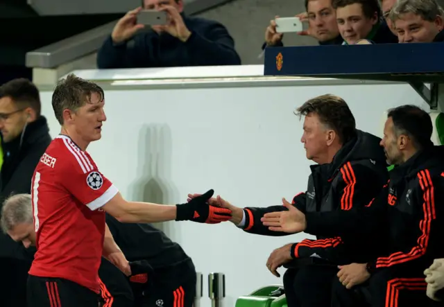 Bastian Schweinsteiger is substituted