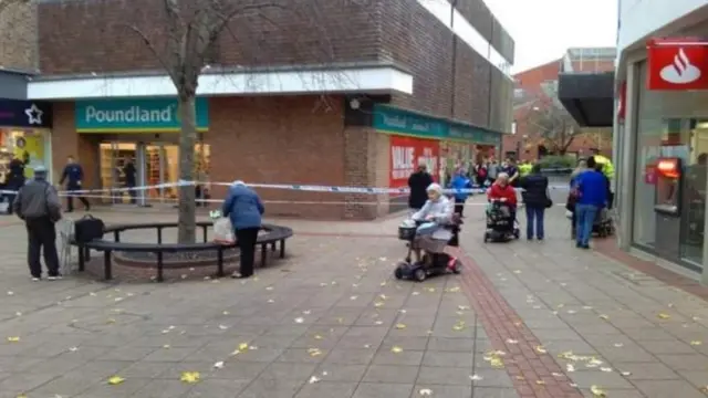 The cordon outside the Poundland store in Abingdon