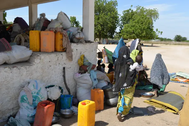 Nigerian refugees in a stadium in Mora, in northern Cameroon in November 2014