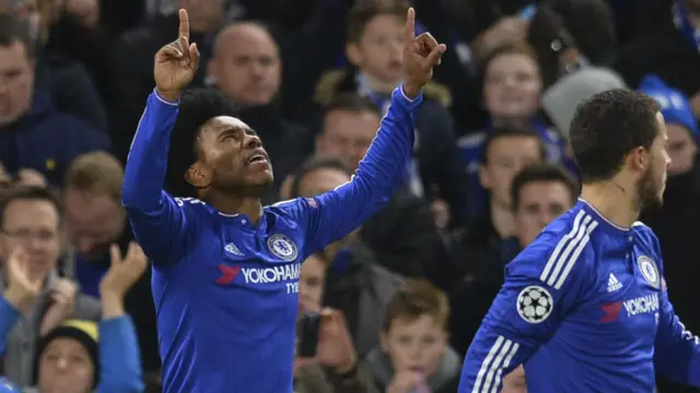 Willian celebrates