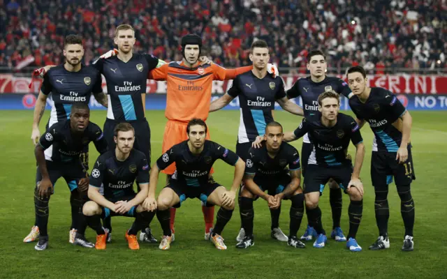 Arsenal's starting eleven line-up pre-match